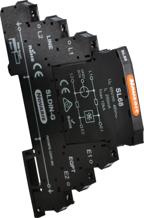 Signal Surge Protector 68V, 250mA, 10kA, 1 pair  C/W G Base