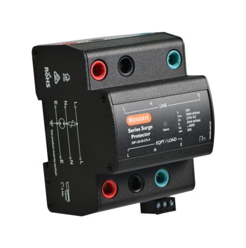 Series surge protector, 1 Phase, 20A, 50kA, 275VAC, Alarm contact