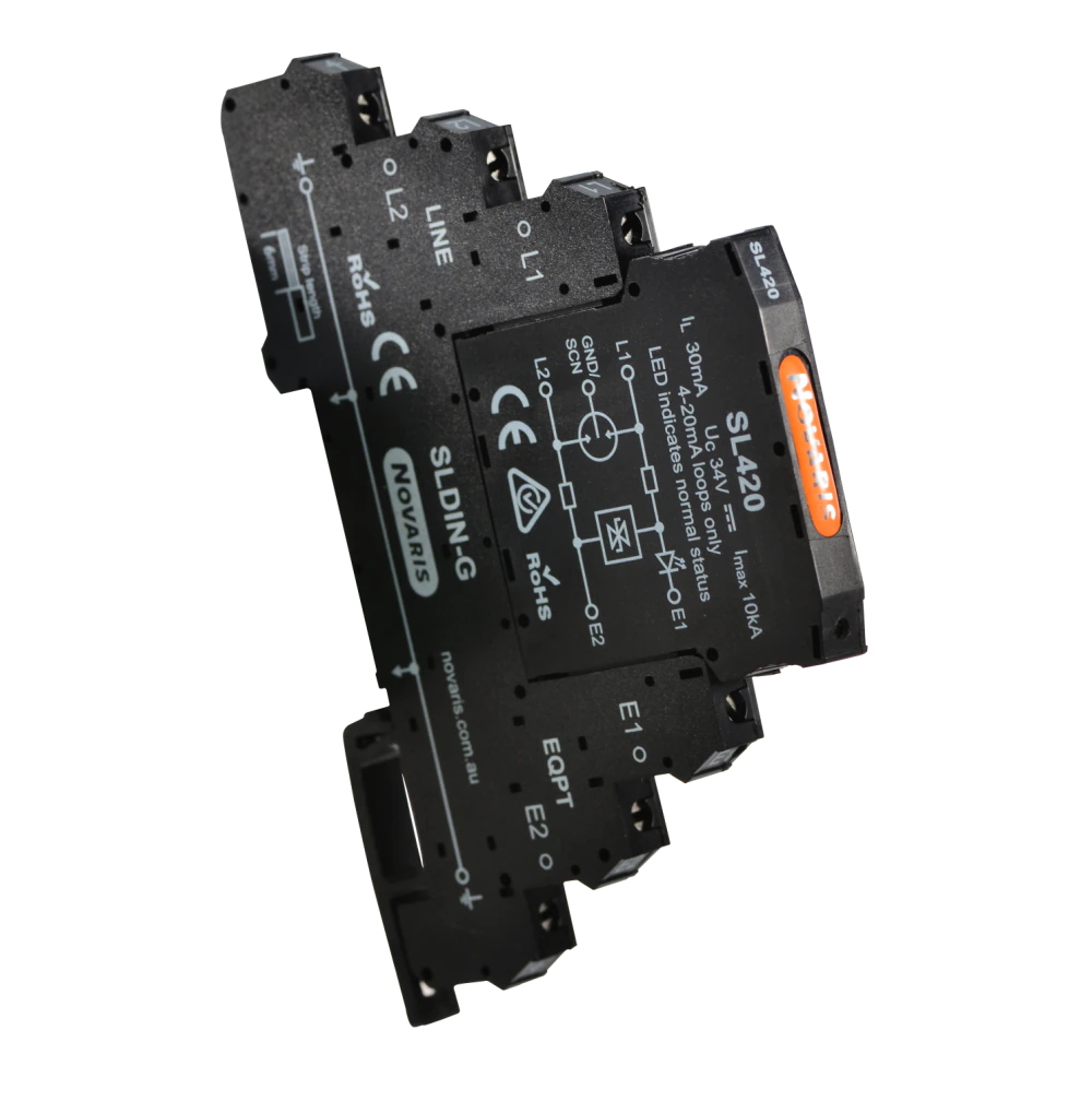 Signal Surge Protector 4 - 20 mA, 30mA, 10kA, 1 pair C/W G Base