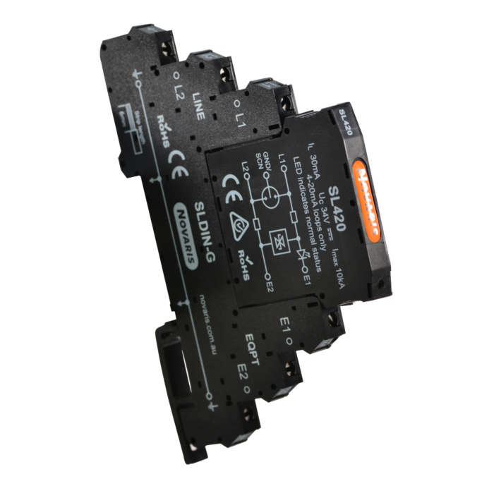 Signal Surge Protector 4 - 20 mA, 30mA, 10kA, 1 pair  C/W G Base