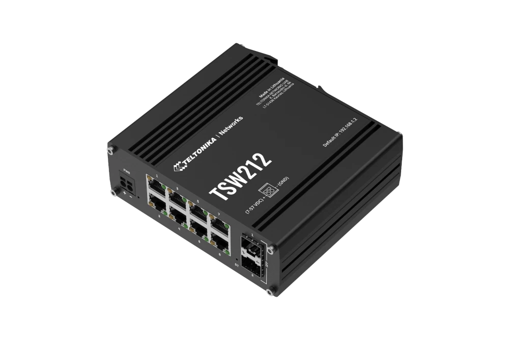 TSW212 Managed switch, 8 x Gigabit Ethernet ports, 2 x SFP ports
