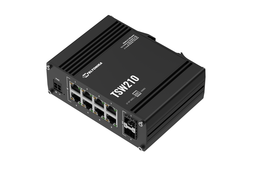 TSW210 Unmanaged Switch, 8 x Gigabit Ethernet ports, 2 x SFP ports