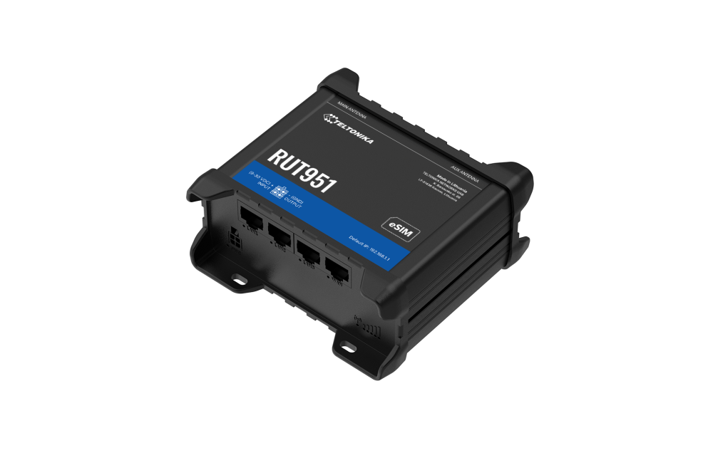 RUT951 POE+ with PSU Router LTE, 4G/LTE (Cat 4), Dual SIM,E-SIM, 4 x POE+ Ethernet ports