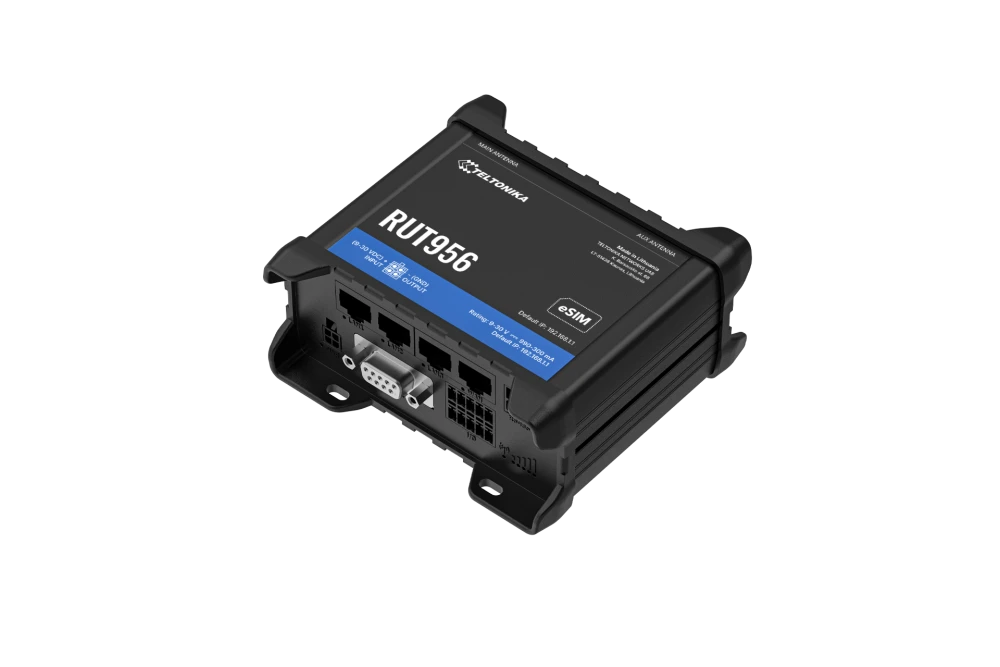RUT956 Router LTE, 4G/LTE (Cat 4) Dual SIM, 3G, 2G, Wi-Fi, RS232 & RS485, I/O, GNSS